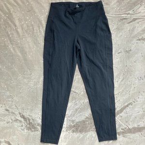 GUC Talbots Sz. 1X Leggings Side Pockets Athletic Leisure Black Nylon/Spandex
